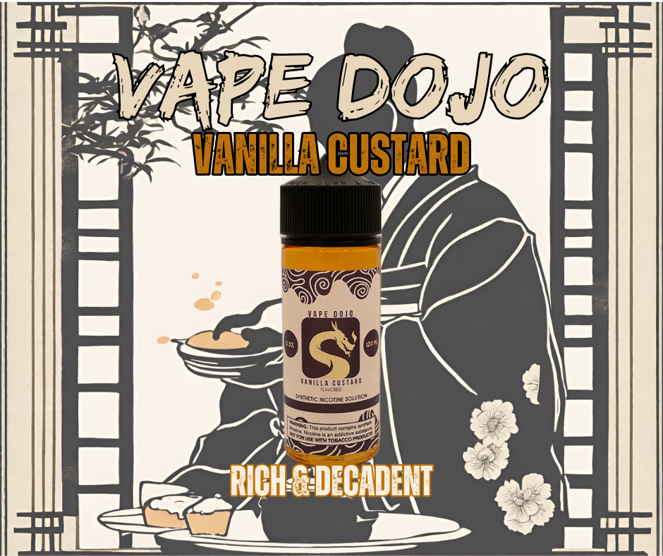 Vape Dojo - Vanilla Custard Flavored Synthetic Nicotine Solution Vape Dojo - Vanilla Custard Flavored Synthetic Nicotine Solution