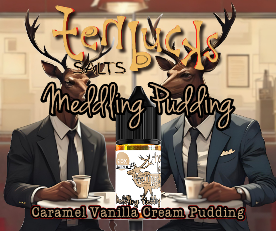 Ten Buck Juice Salts - Meddling Pudding Flavored Synthetic Salts Nicotine Solution