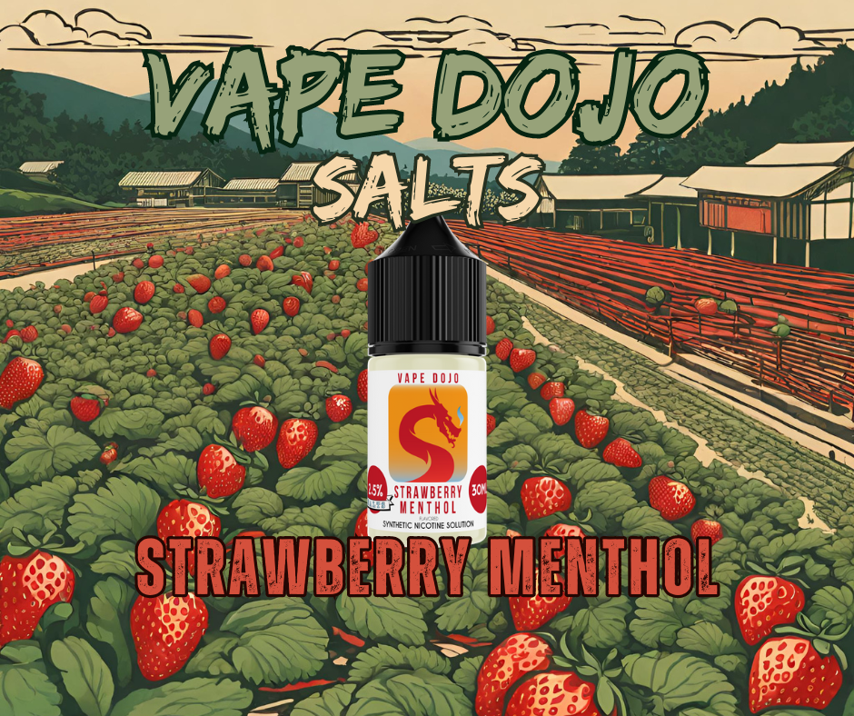 Vape Dojo Salts - Strawberry Menthol Flavored Synthetic Nicotine Solut Vape Dojo Salts - Strawberry Menthol Flavored Synthetic Nicotine Solut