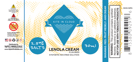 Kite in Cloud Salts - Lenola Cream Flavored Synthetic Nicotine Solution