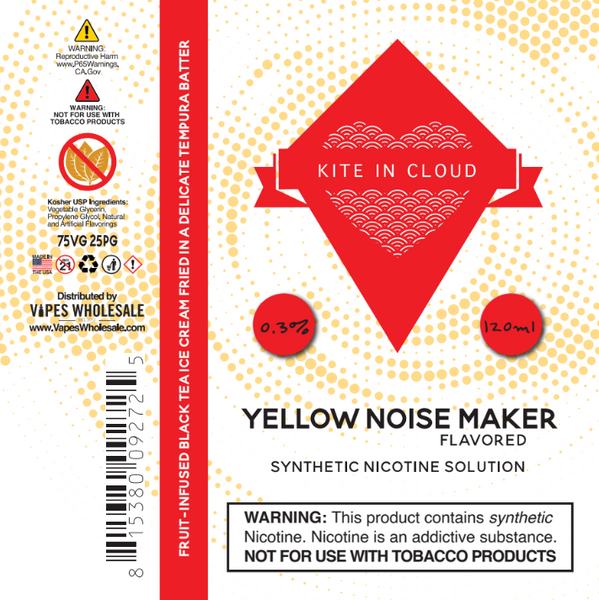Kite in Cloud Yellow Noise Maker Flavored Synthetic Nicotine Solution